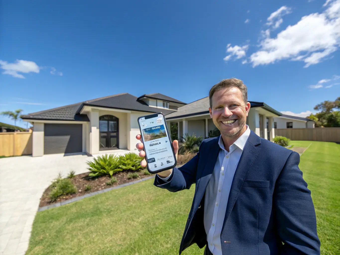 An image showing a Soldin48 representative conducting a quick property assessment, possibly using a tablet to record details, emphasizing the speed and efficiency of the evaluation.