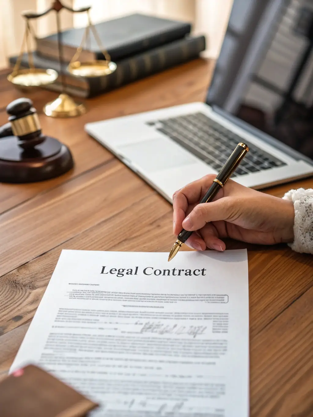 An image of a signed agreement or contract, symbolizing the acceptance of the offer.